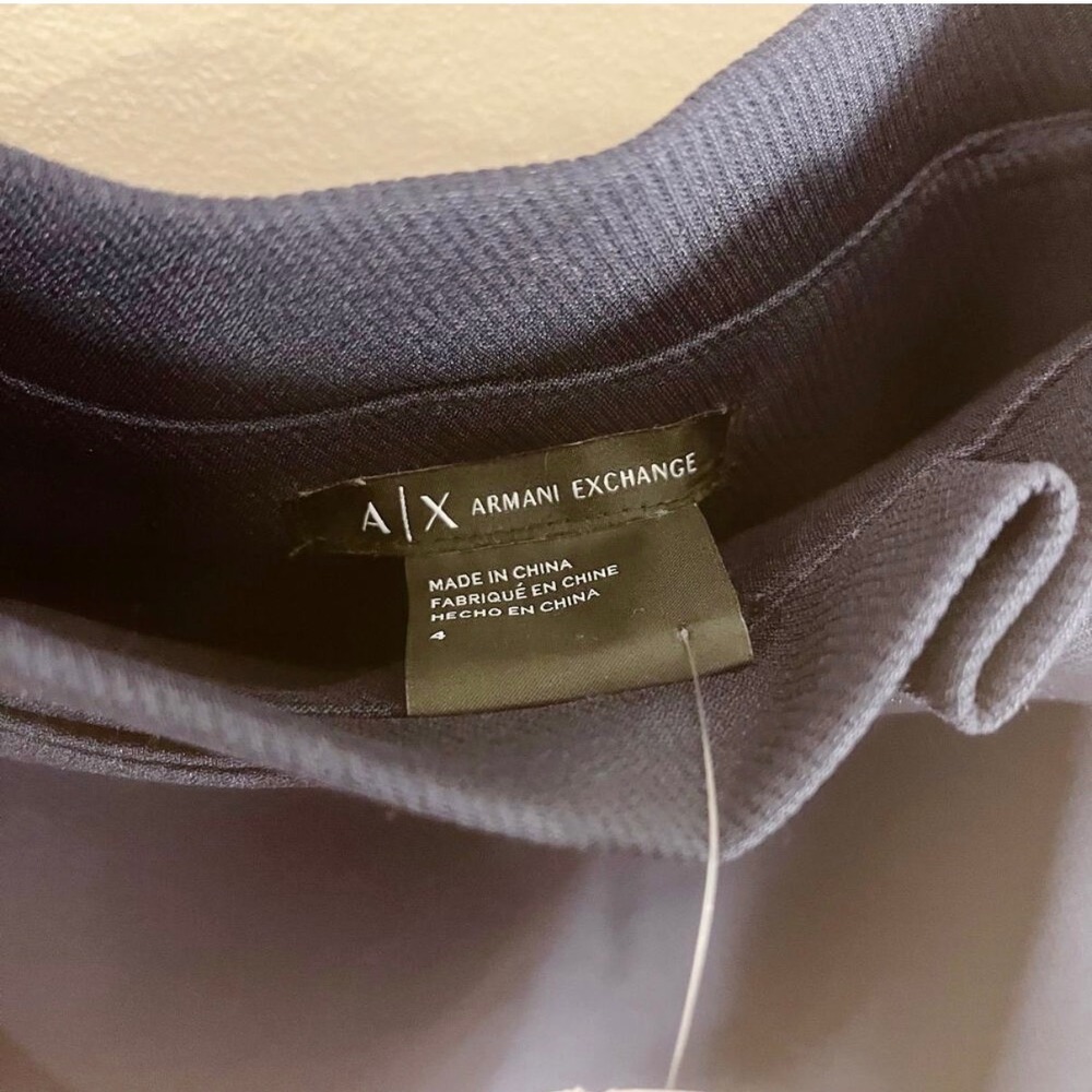 Armani Exchange Skirt Womens 4 Navy Blue A-Line Midi High Waist Tie Belt Pleated - Picture 6 of 10